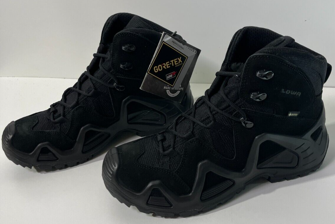 Lowa Men's 10 Zephyr GTX Mid Cut TF Lace Up Combat Hiking Boot Black 310537