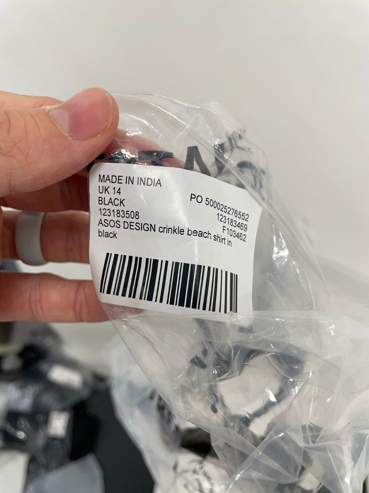 ASOS Design Womens 10 Crinkle Beach Shirt Black Button Down Sheer Cover Up