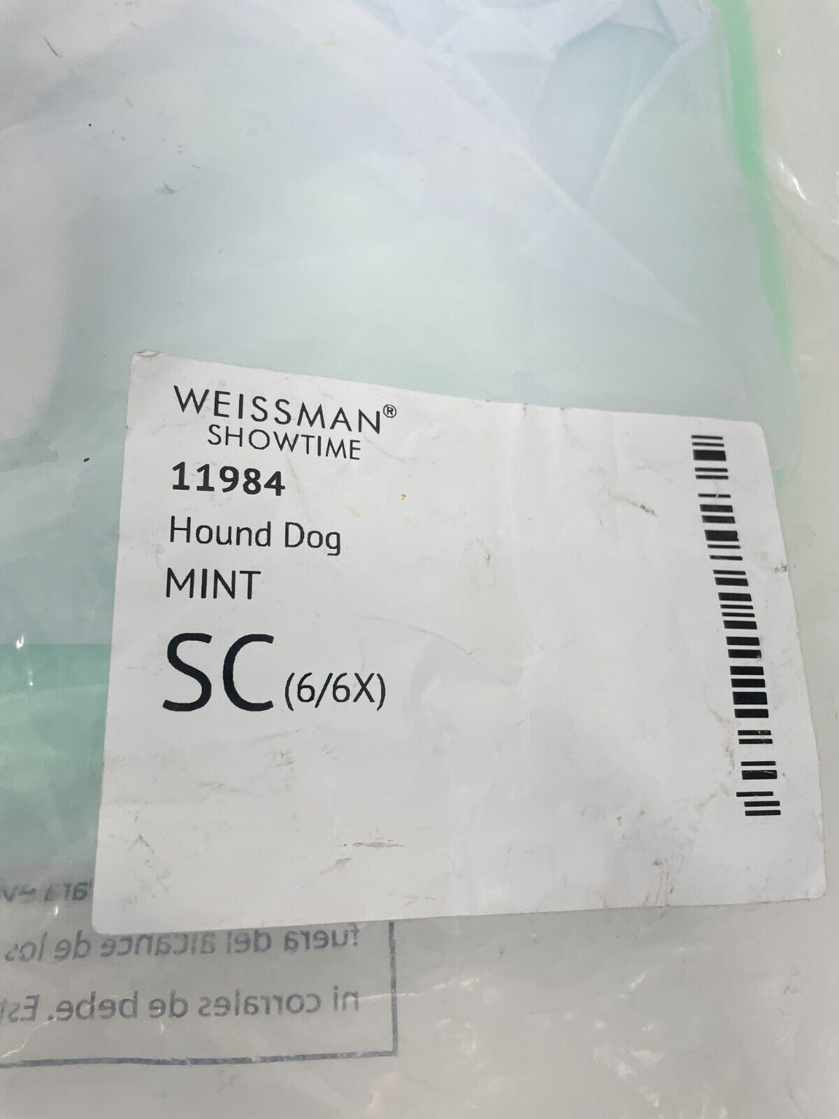 Weissman Showtime Girls 6/6x Hound Dog Dress Mint Green Cap Sleeve Dancewear