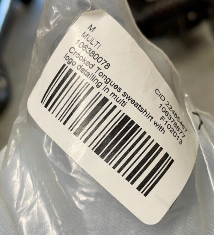 Crooked Tongues Men M Sweatshirt with Logo Detail Multi Red Colorblock 106378677