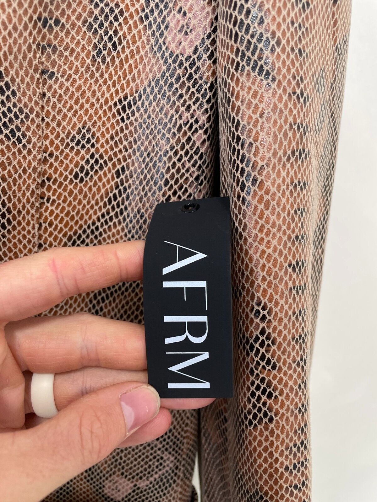 AFRM Womens S Oversized Faux Leather Co-ord Snake Print Blazer Jacket Agnes