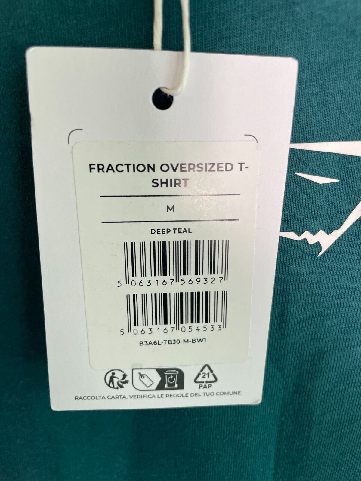 Gymshark Womens M Fraction Oversized Short Sleeve T-Shirt Deep Teal B3A6L-TBJ0
