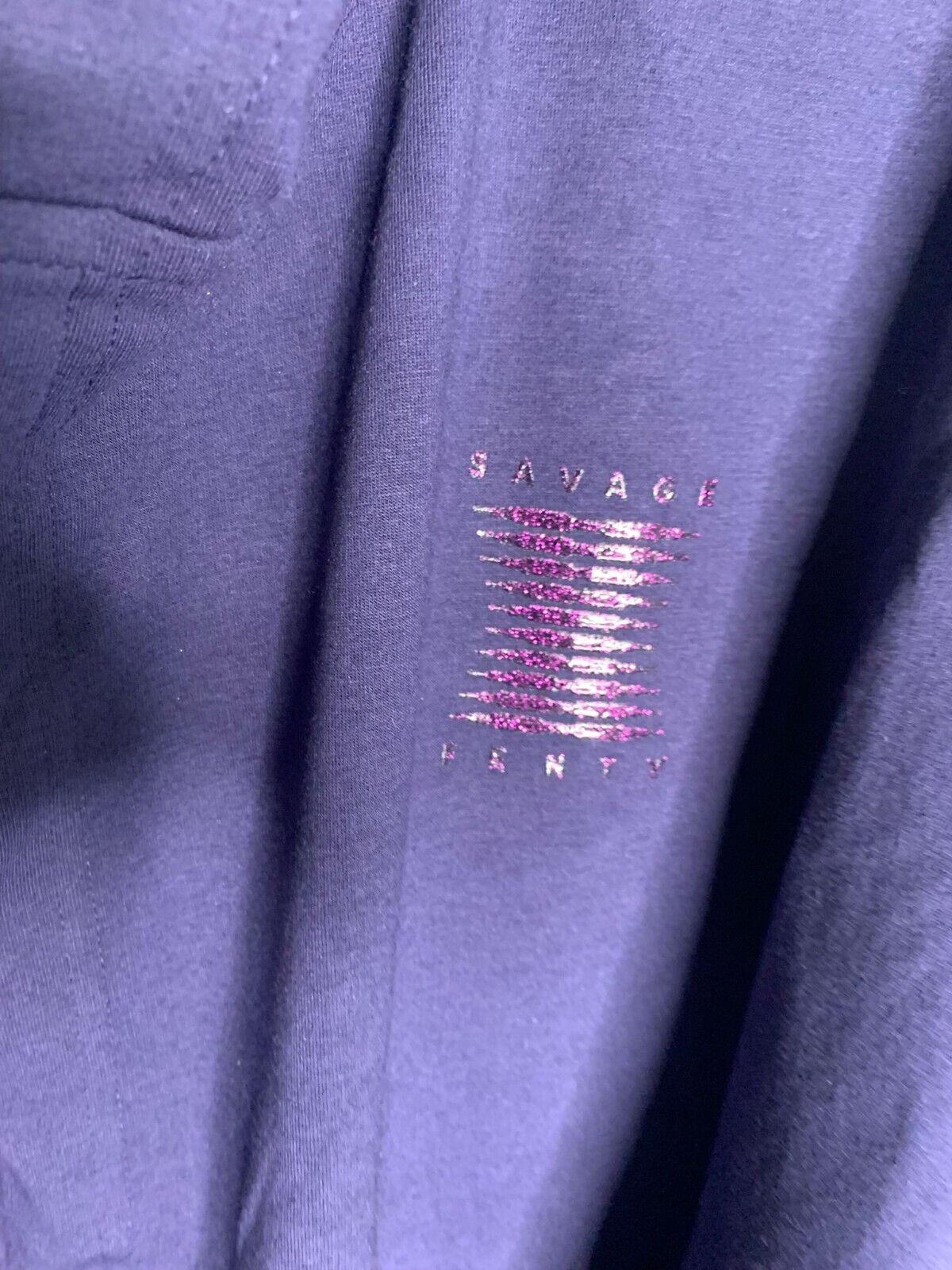 Fenty x Savage Womens XL/1X Vaporwave Forever Savage Short Robe Navy Blue