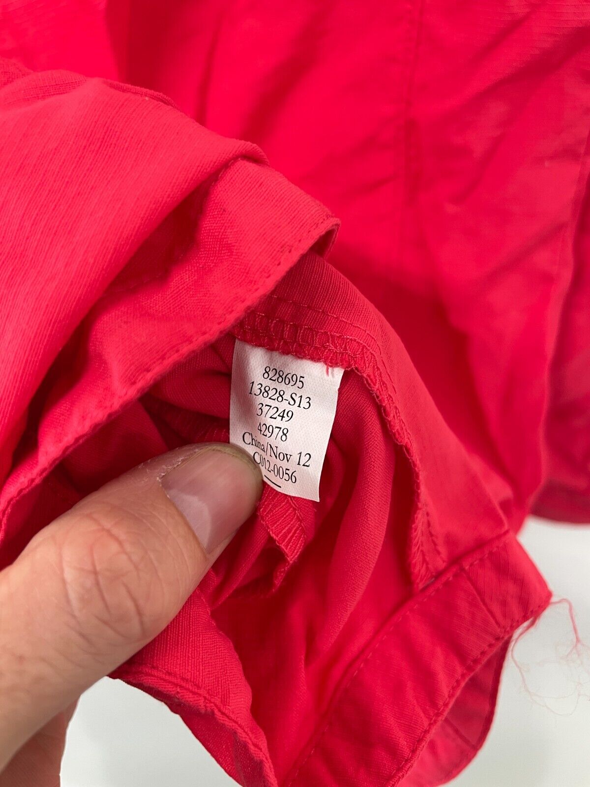 REI Girls M (10-12) Hiking Camping Shirt Red Long Sleeve Snap Button Collared