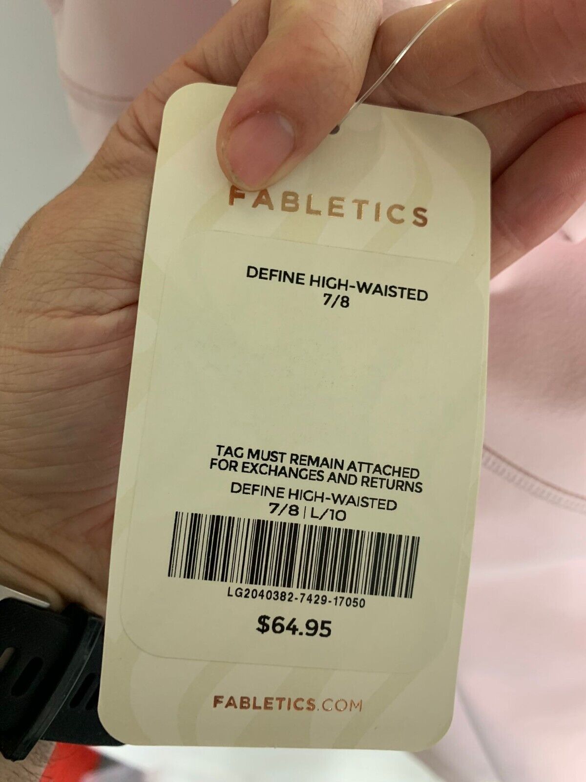 Fabletics Womens L The Define High Waisted 7/8 Legging Pixie Light Pink Yoga