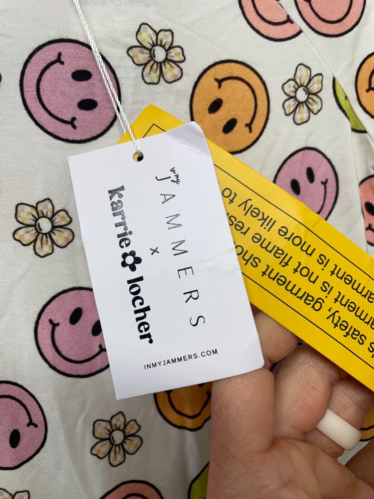 In My Jammers Karrie Locher Baby Girls 9-12M Purple Smiley Face Zipper Romper PJ