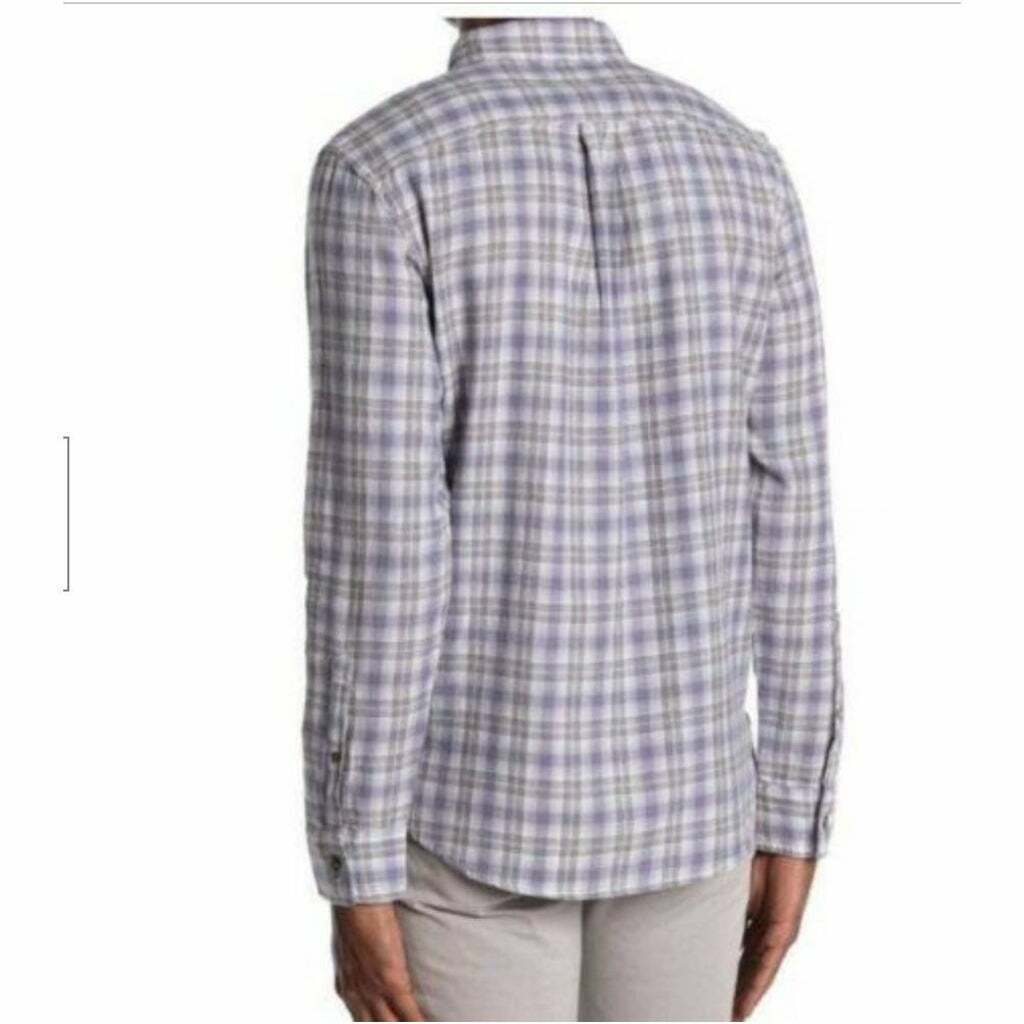 Wallin & Bros Mens Grindle Plaid Flannel Shirt Grey Ombre Grindle Plaid Purple
