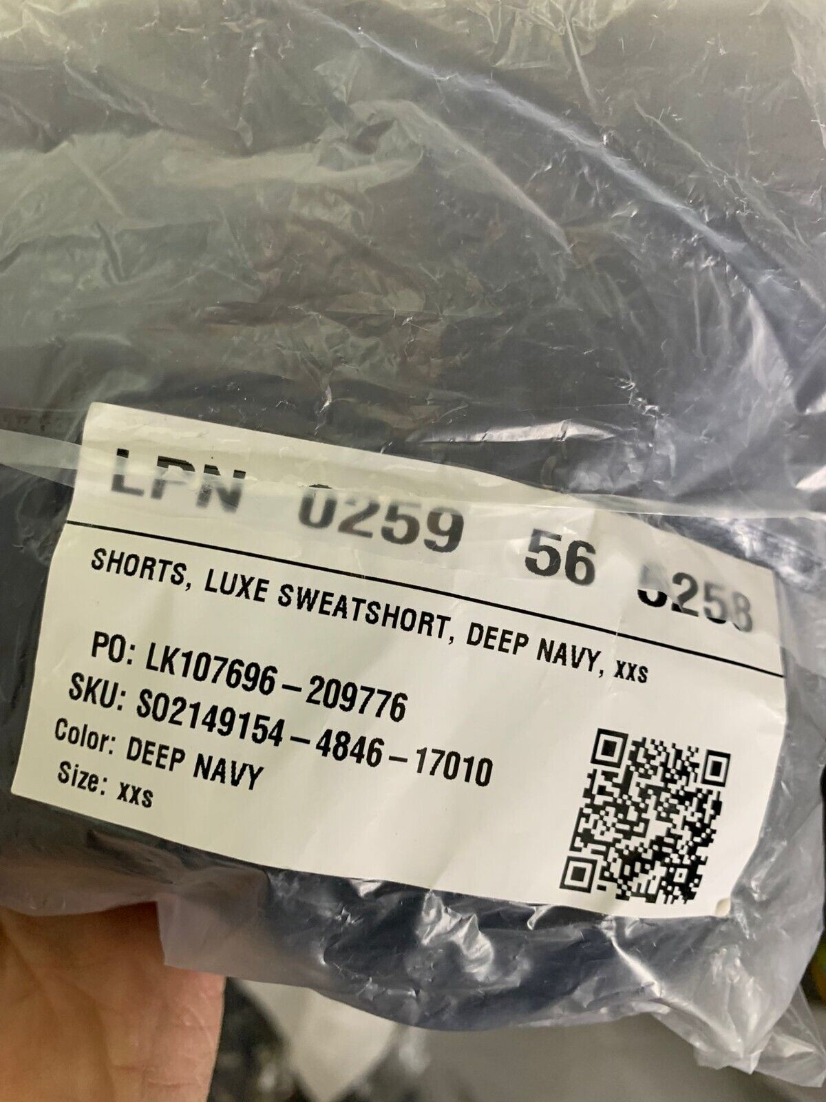 Fabletics Womens XXS 0-2 Deep Navy Luxy Sweatshort High Waist Short Sweat