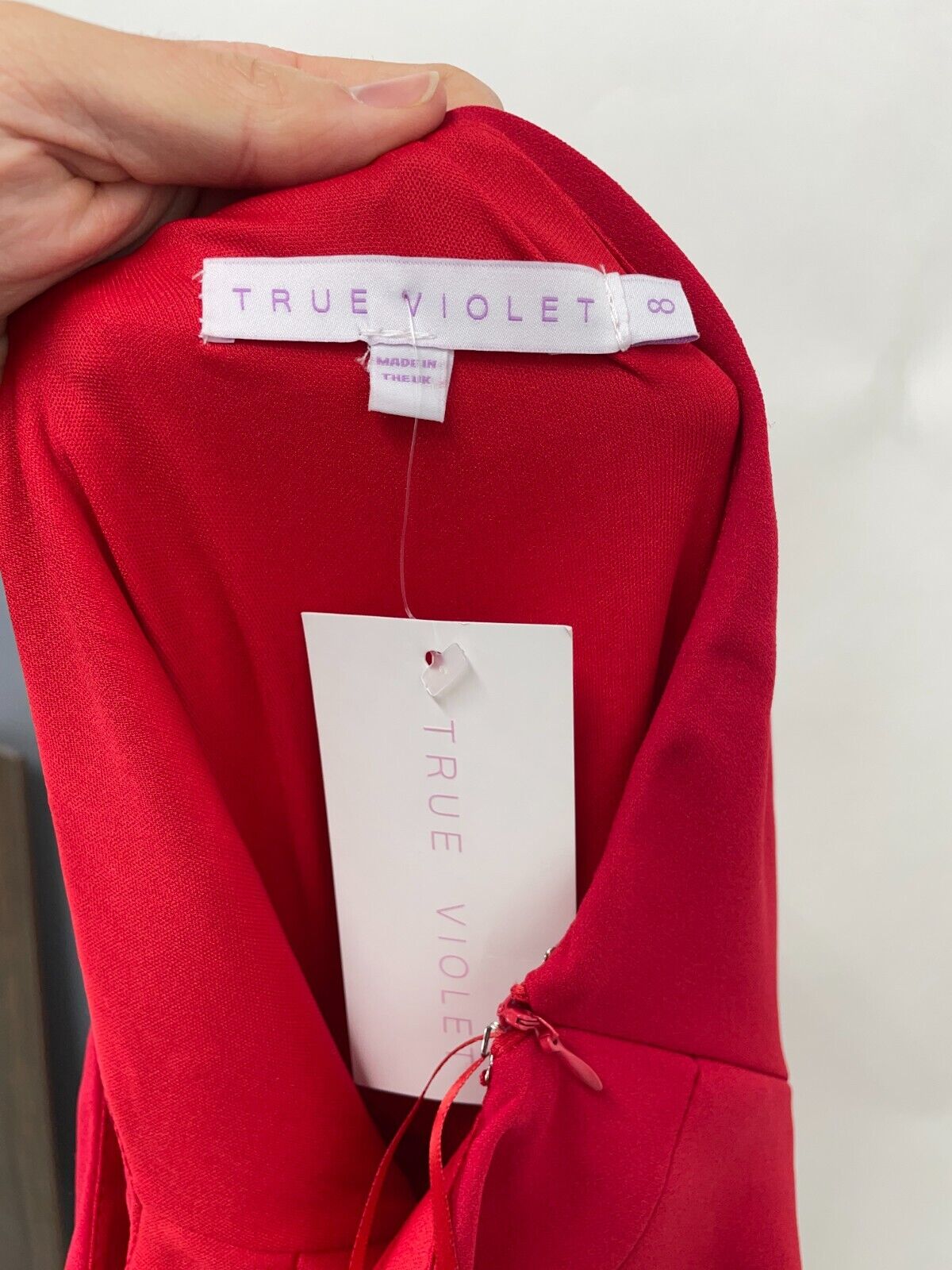 True Violet ASOS Women's 4 One Shoulder Ruffle Midi Dress Red One Shoulder NWT