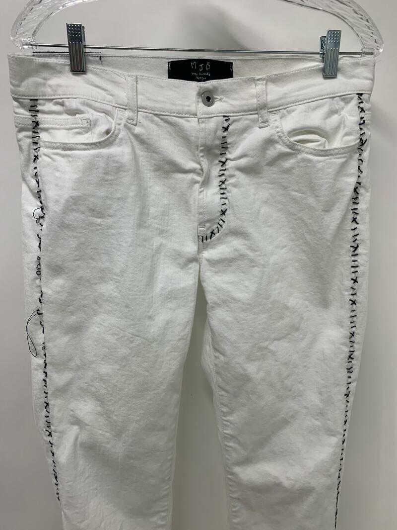 MJB Marc Jacques Burton Mens 33 White Black Crixus Jeans Denim Pants Skinny