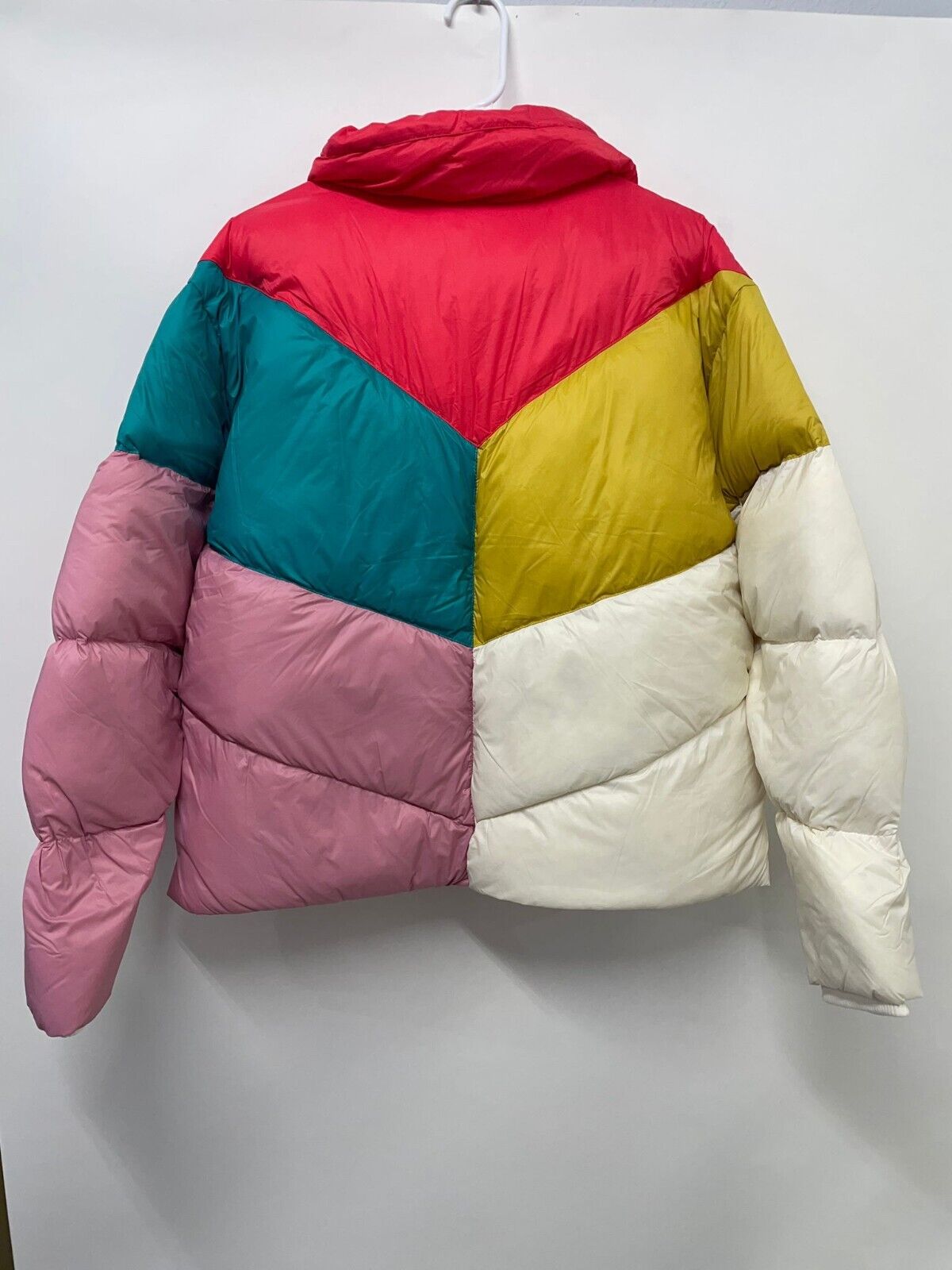 Marine Layer Womens XL Archive Big Sky Chevron Puffer Down Jacket Antique White