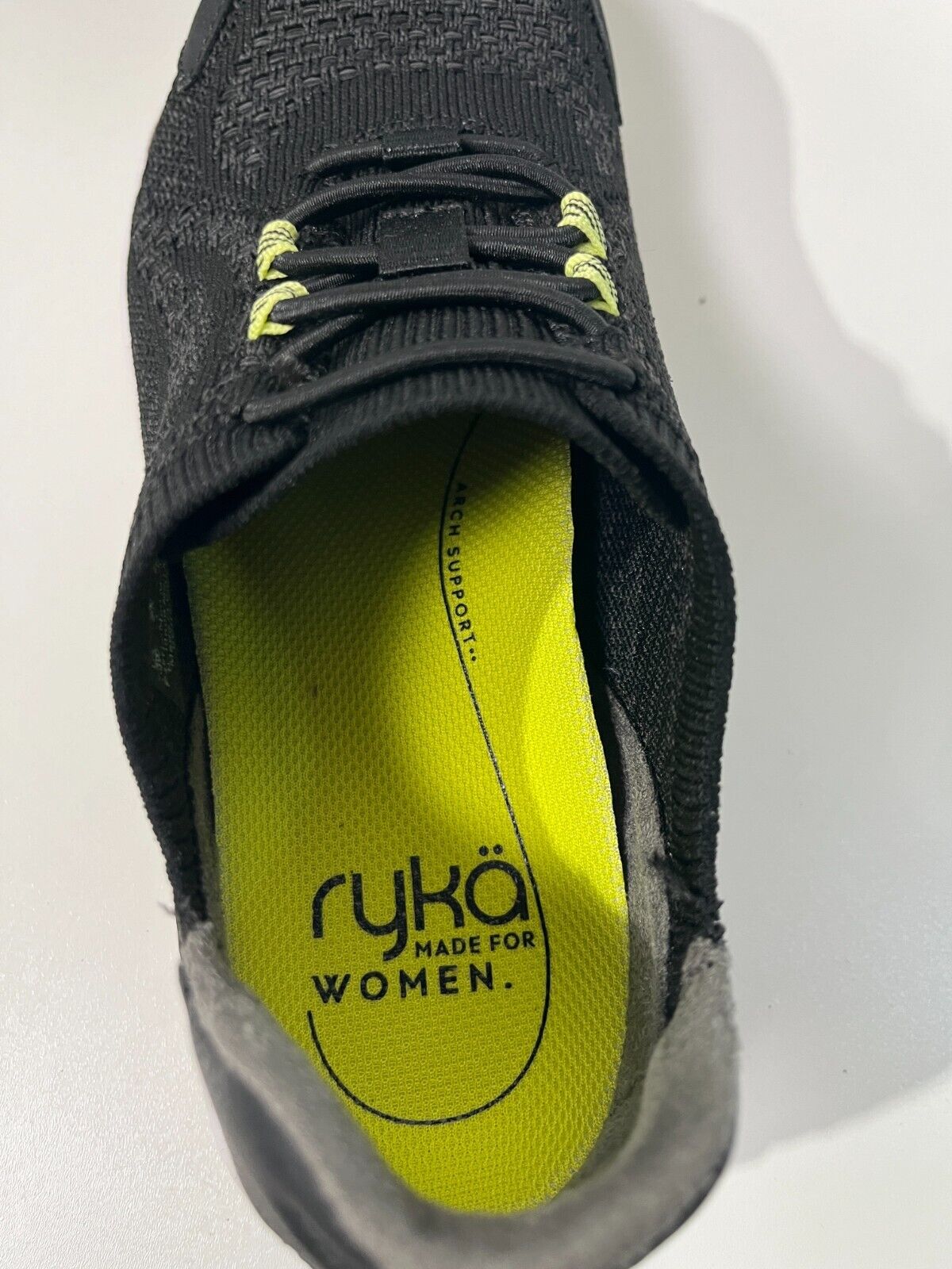 Ryka Women's 7.5W Echo Sky Slip-On Knit Sneakers Shoes Black I8357F1001