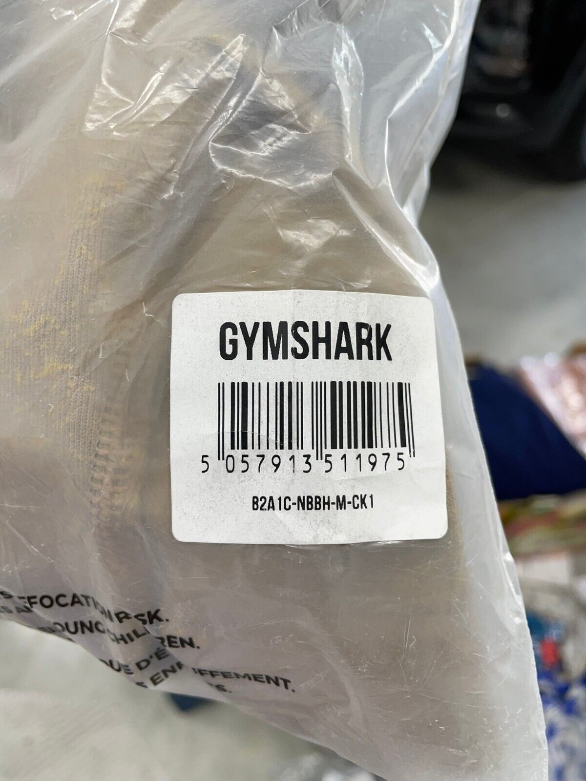 Gymshark Womens M Adapt Fleck Seamless Long Sleeve Crop Top Light Brown Gym