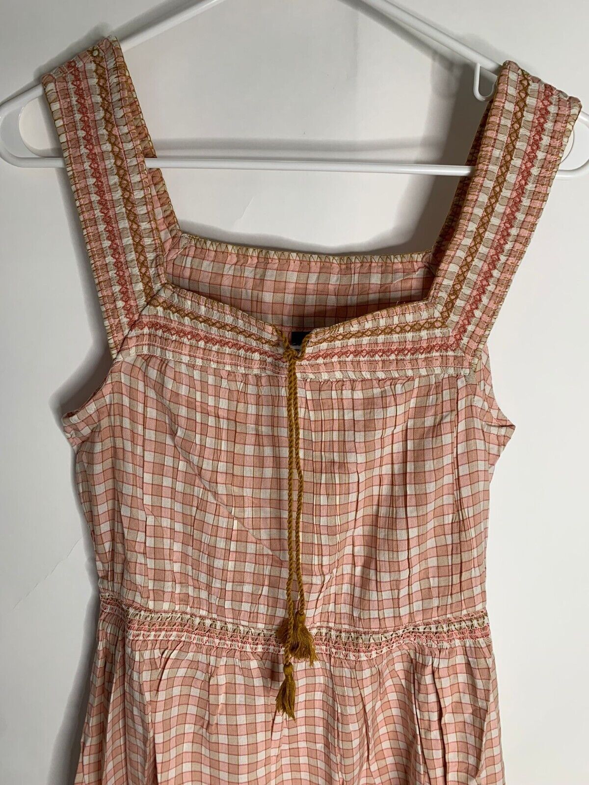 Old Navy Womens M Pink Sleeveless Waist-Defined Embroidered Clip-Dot Maxi Dress