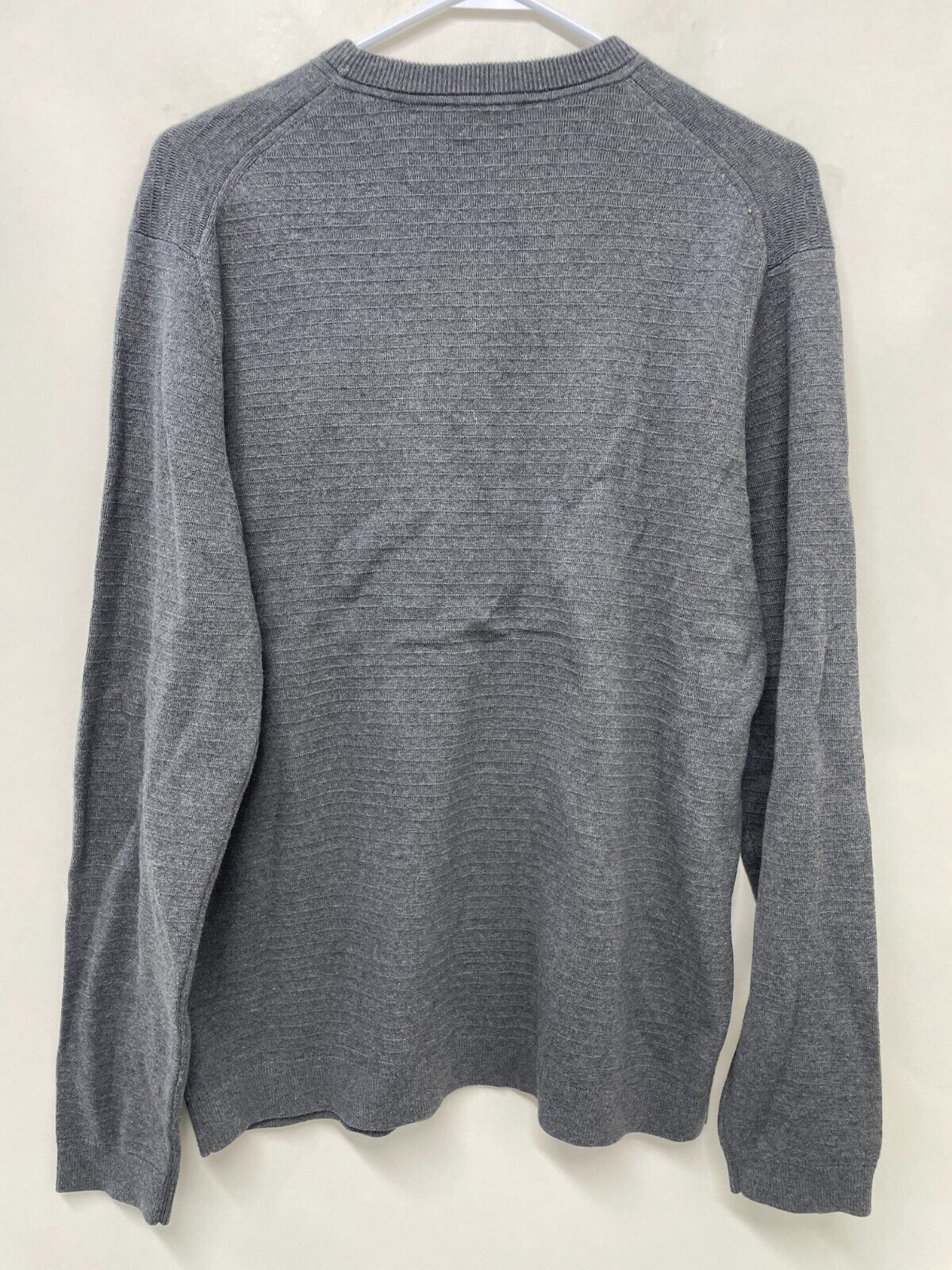 Theory Mens M Stone Crewneck Cotton Long Sleeve Sweater Grey Breach K0784722