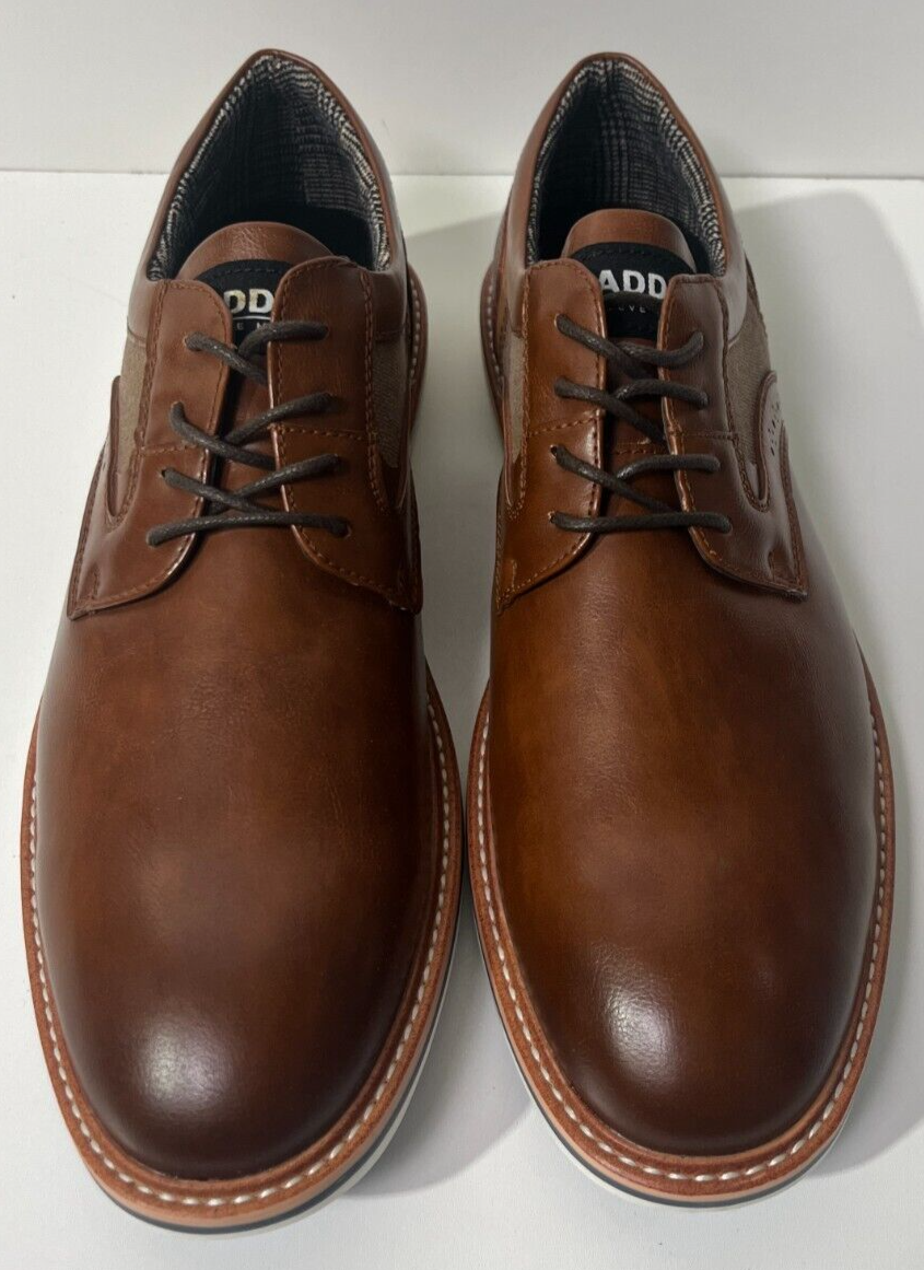 Madden Men's 12 Vypper Mixed Media Leather Derby Dress Shoe Cognac Brown 580120