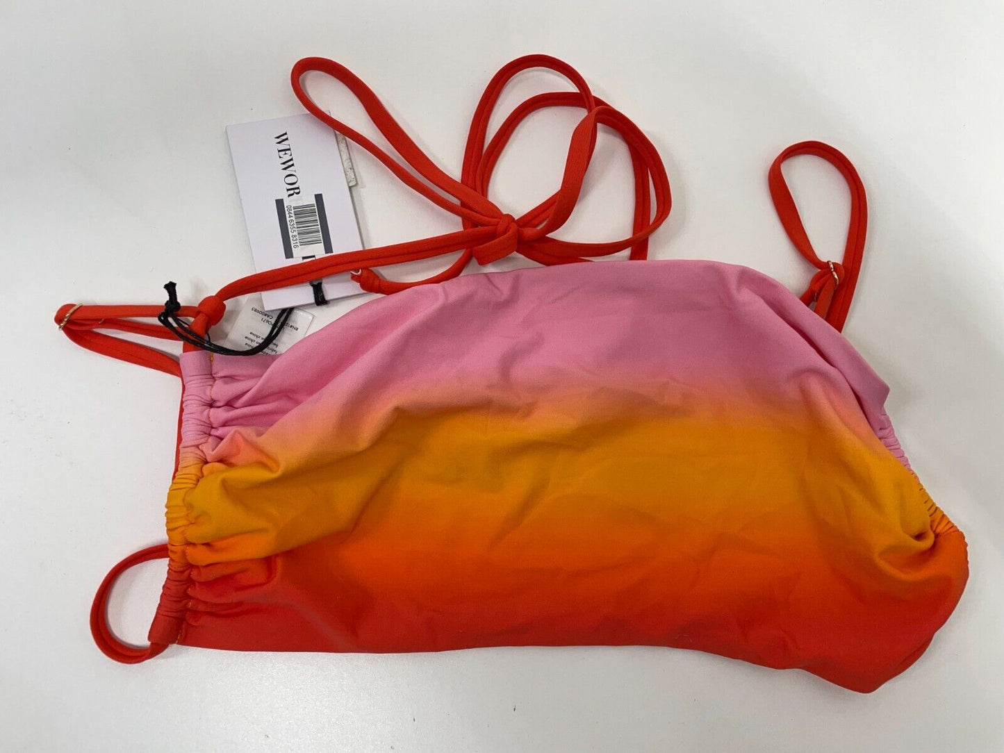 WeWoreWhat Womens XL Leigh Gradient Bandeau Bikini Top Baby Pink WWST56-01