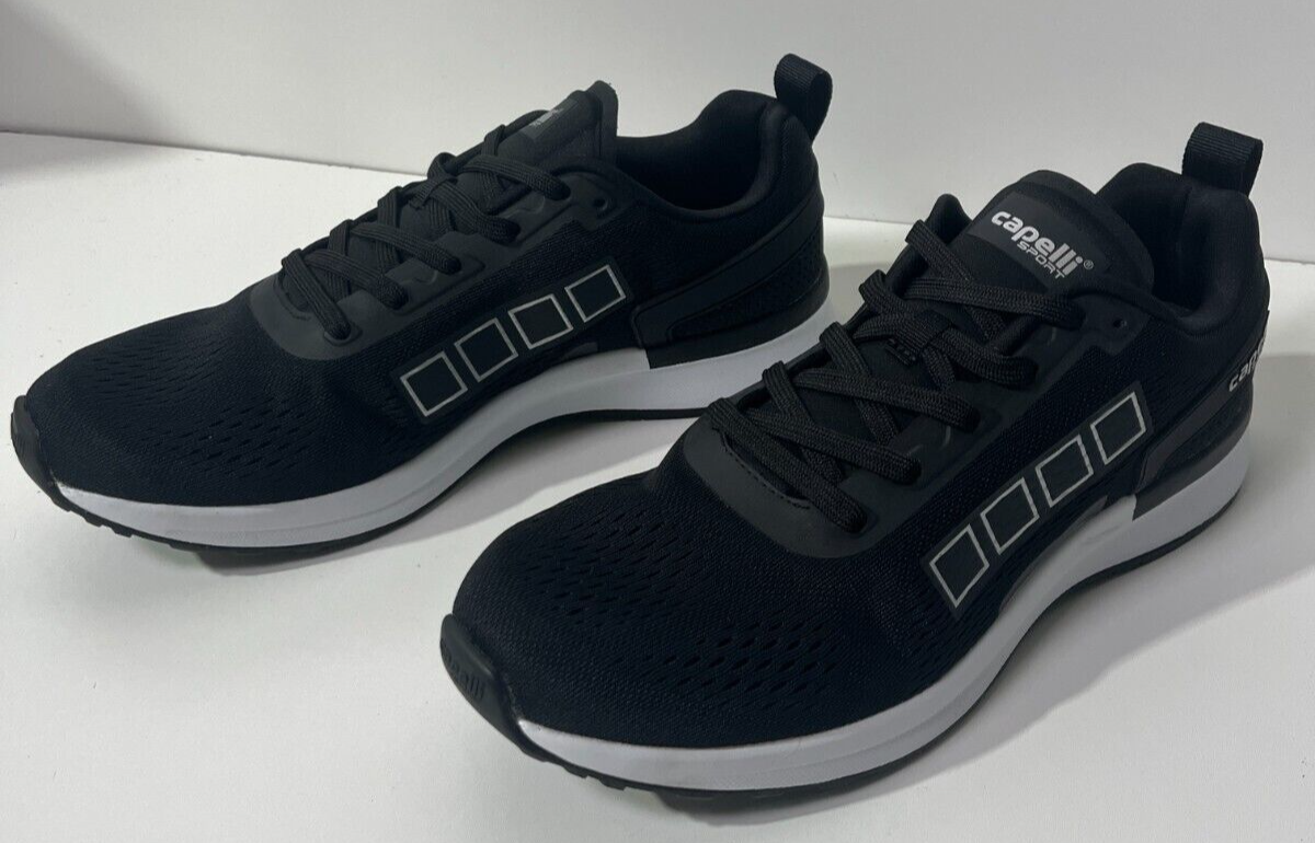 Capelli Sport Mens 10.5 Pro Glide II Lace Up Running Shoes Black Unisex AGX-1753