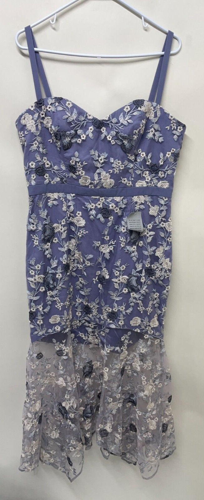 Chi Chi London Womens 12 Peplum Embroidered Lace Sleeveless Bodycon Dress Blue