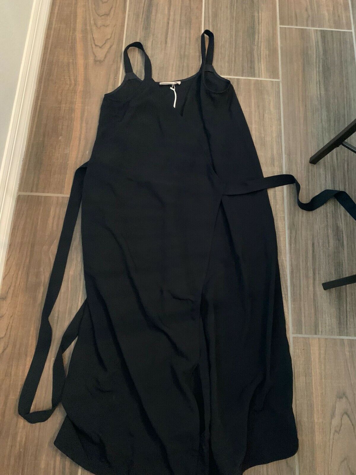 Everlane Womens 8 Black Japanese Goweave Wrap Tank Dress SOLD OUT