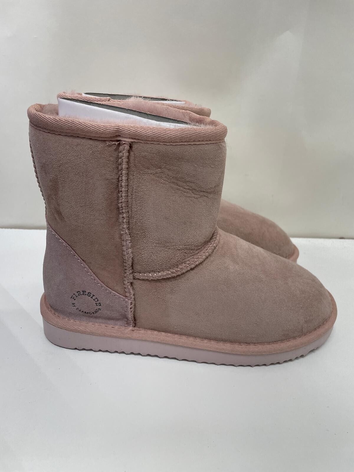 Fireside by Dearform Womens 7 Rosebery 6" Shearling Boot Mauve Dusty Pink