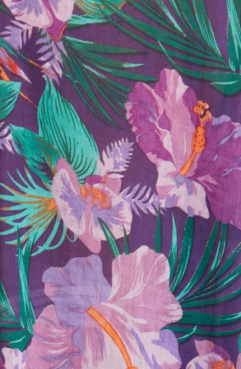 Pool to Party Womens Purple Lorelei Open Front Cover Up O/S Swim Subtle Luxury