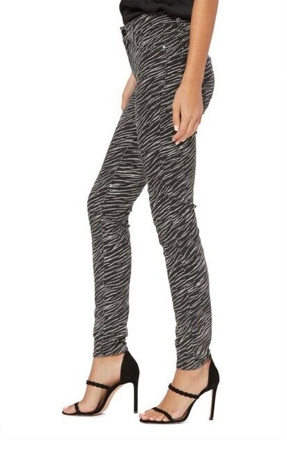 Paige Womens 23 Transcend Hoxton Ultra Skinny Jeans Black White Zebra