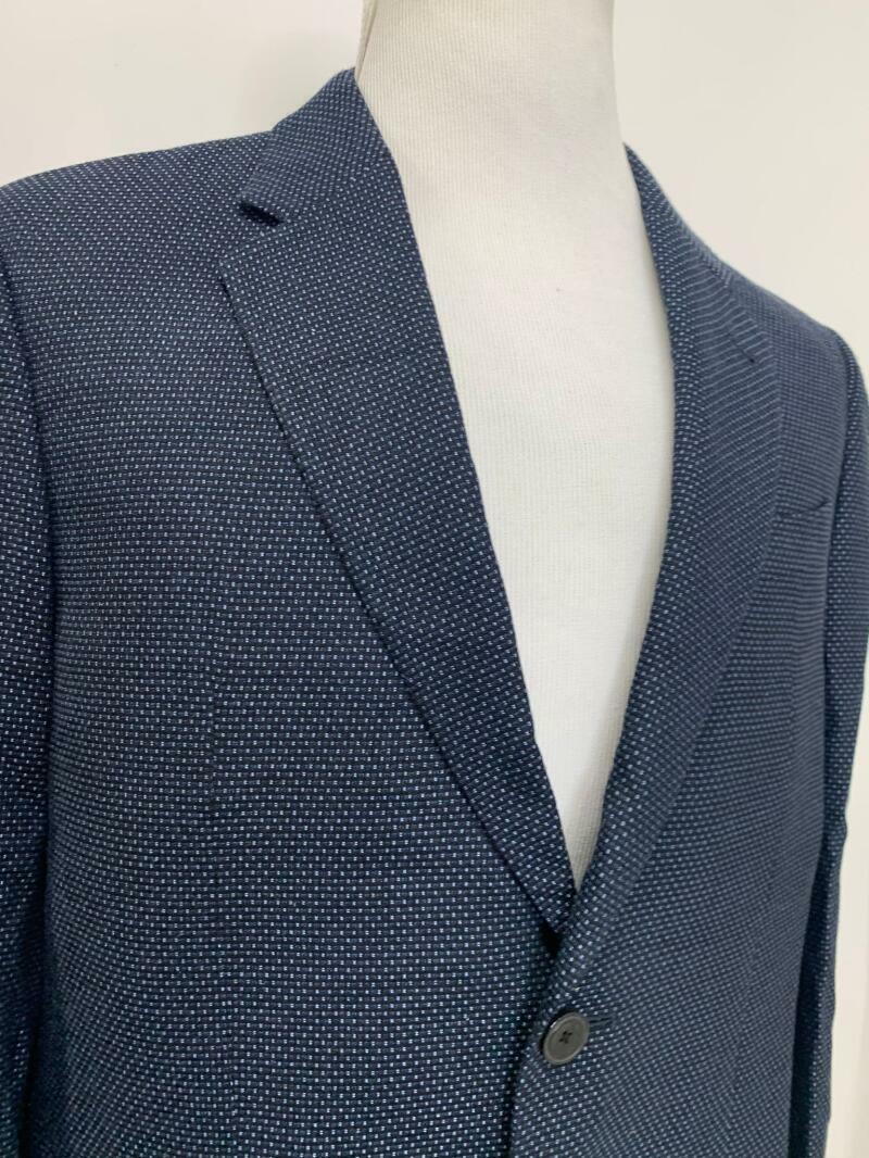 Emporio Armani Mens 46R Navy Blue Geometric Dot Blazer Sport Coat Jacket 44R