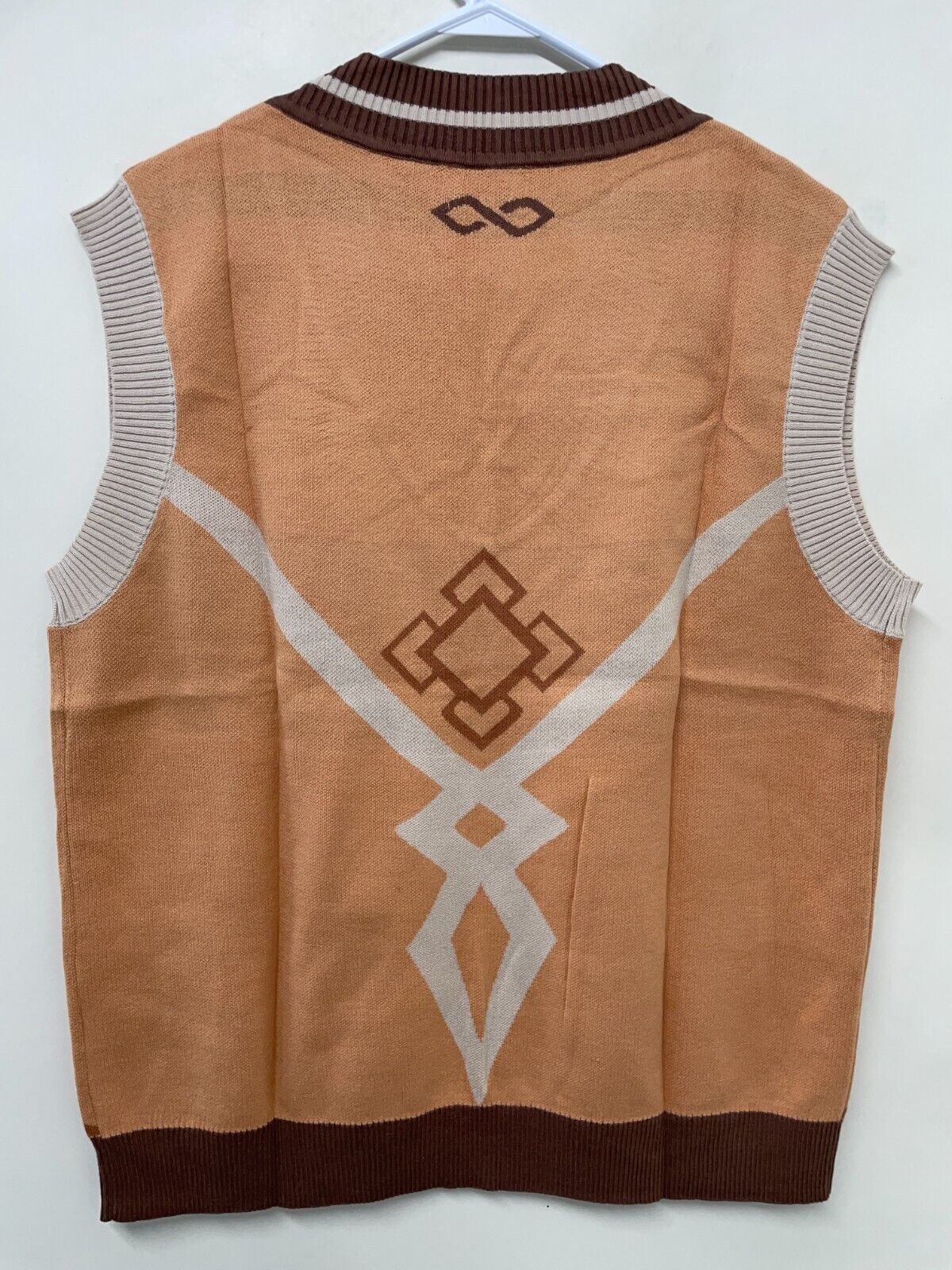 Paku Adult XL Knitted Sweater Vest Brown V-Neck Kawaii Anime Genshin Impact Mens