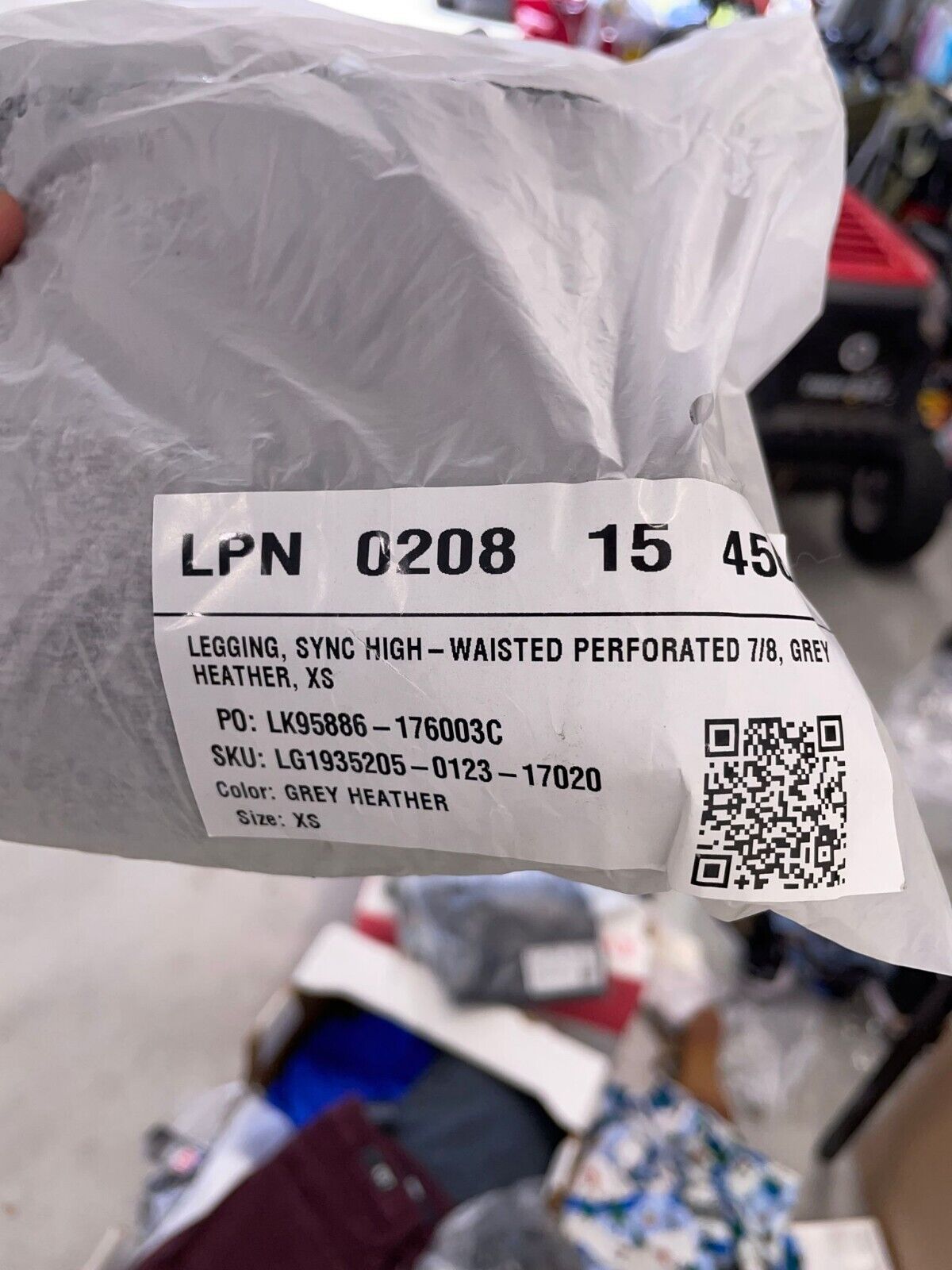 Fabletics Womens XS Sync High Waisted Perforated 7/8 Seamless Legging Grey Gym