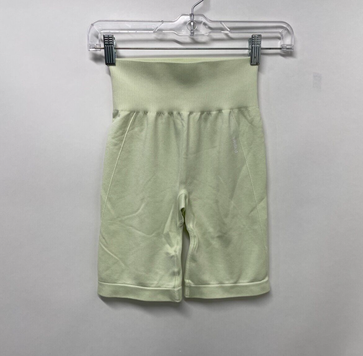 Gymshark Women's S Flex Cycling Shorts Light Green Marl High Waist GLSH4250 NWT
