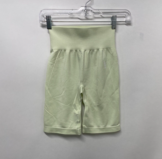 Gymshark Women's S Flex Cycling Shorts Light Green Marl High Waist GLSH4250 NWT