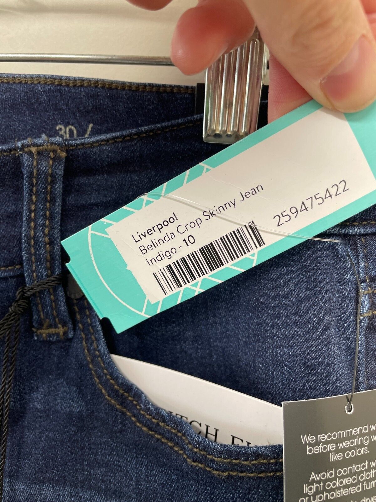 Liverpool Womens 30/10 Belinda Crop Skinny Jeans Indigo Rolled Hem 259475422