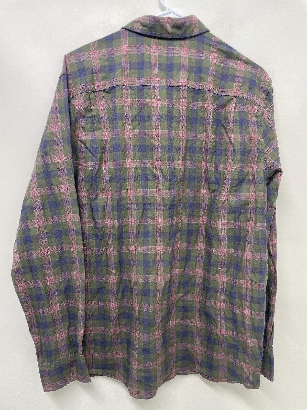 Alesbury Mens L Samson Long Sleeve Twill Workshirt Plaid Green Regular Fit Shirt