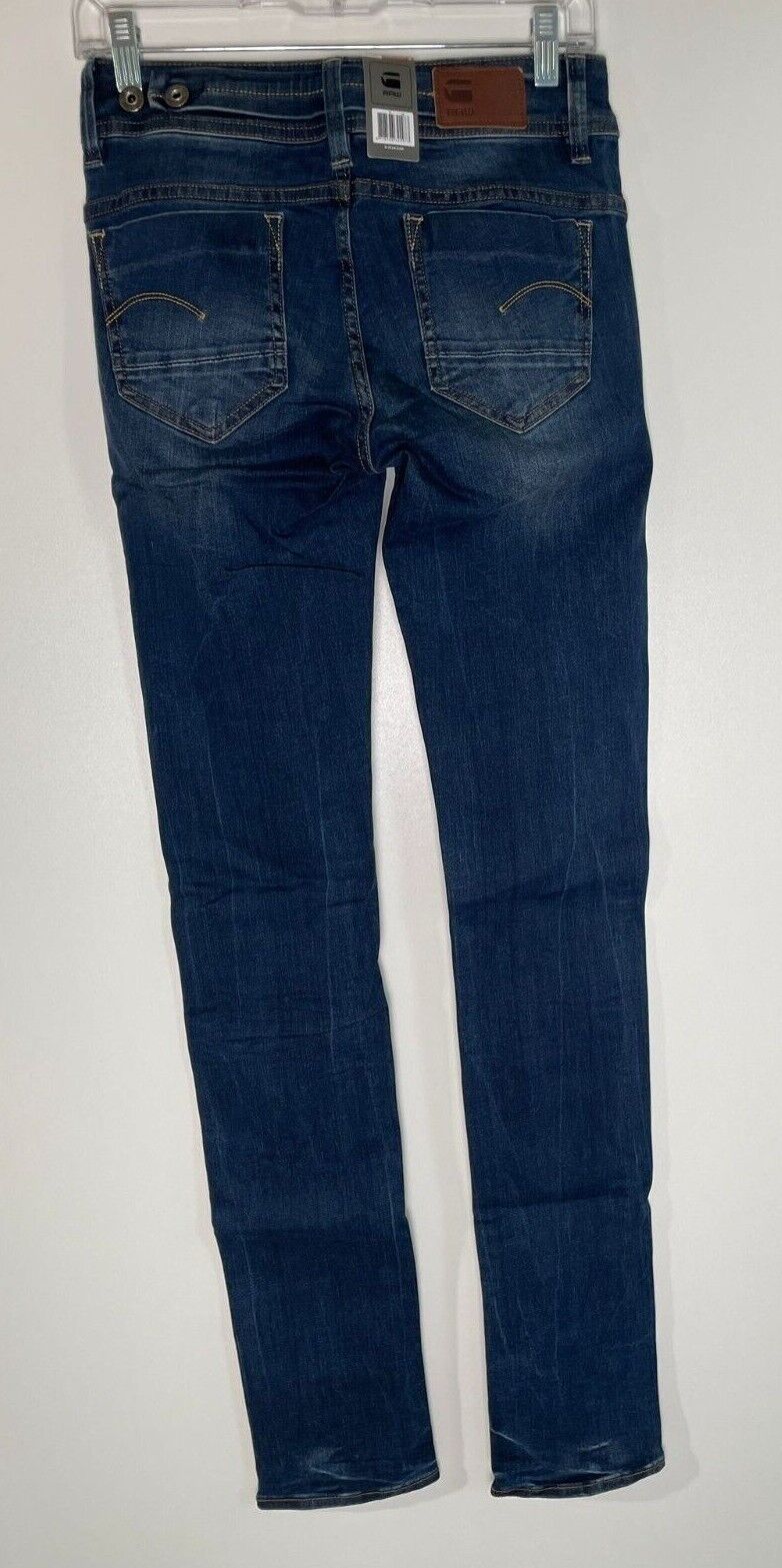 G Star Denim Womens Midge Straight Neutro Stretch Jeans Dark Aged Wash Blue