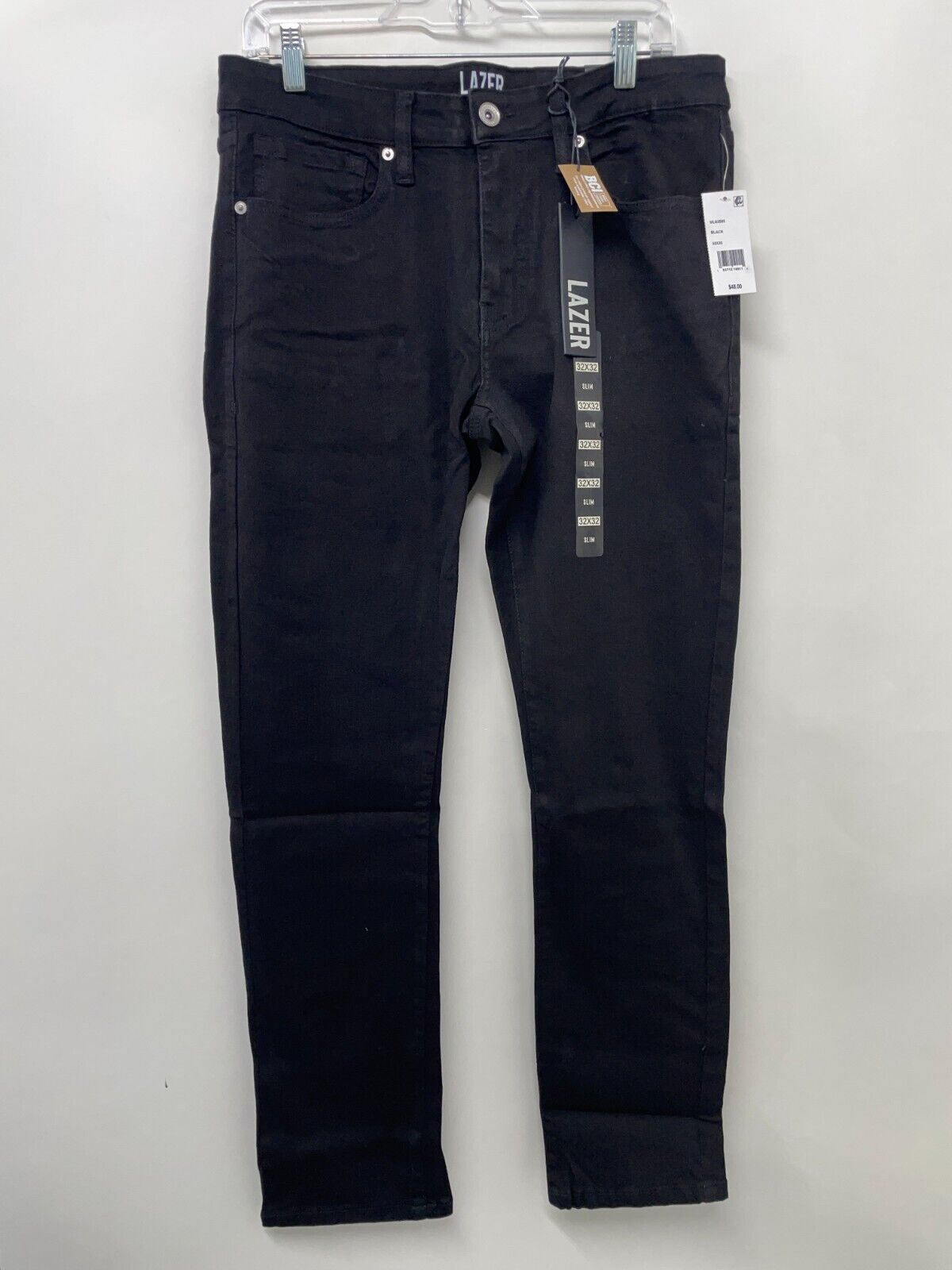 Lazer Men's 32x32 Slim Fit 5-Pocket Jean Black Straight Leg Mid Rise ML83595 NWT