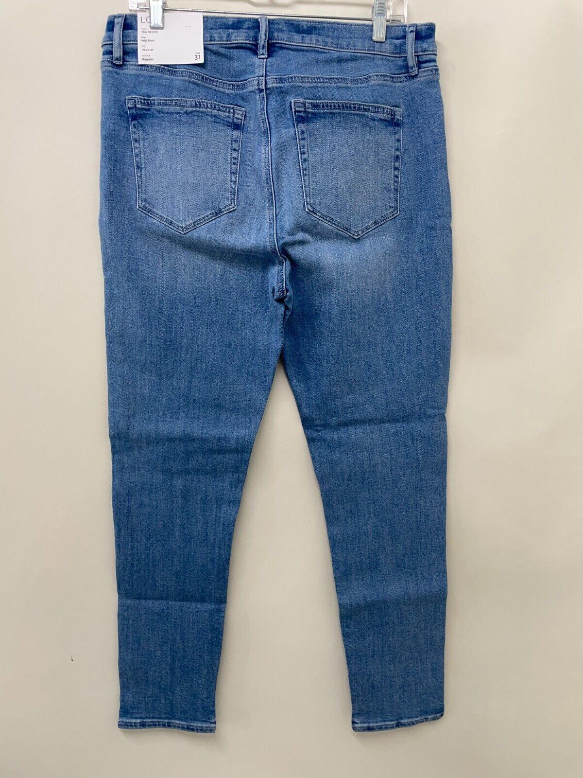 Loft Womens 31/12 Front Seamed Mid Rise Skinny Jeans Light Indigo Wash 34407875