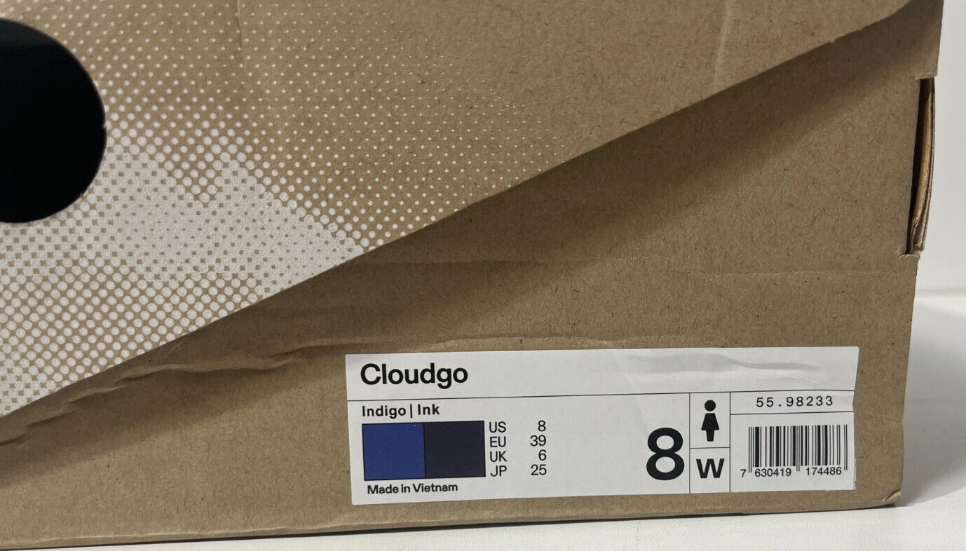 ON Women's 8 Cloudgo Mesh Lace Up CloudTec Running Shoes Indigo Ink 55-98233