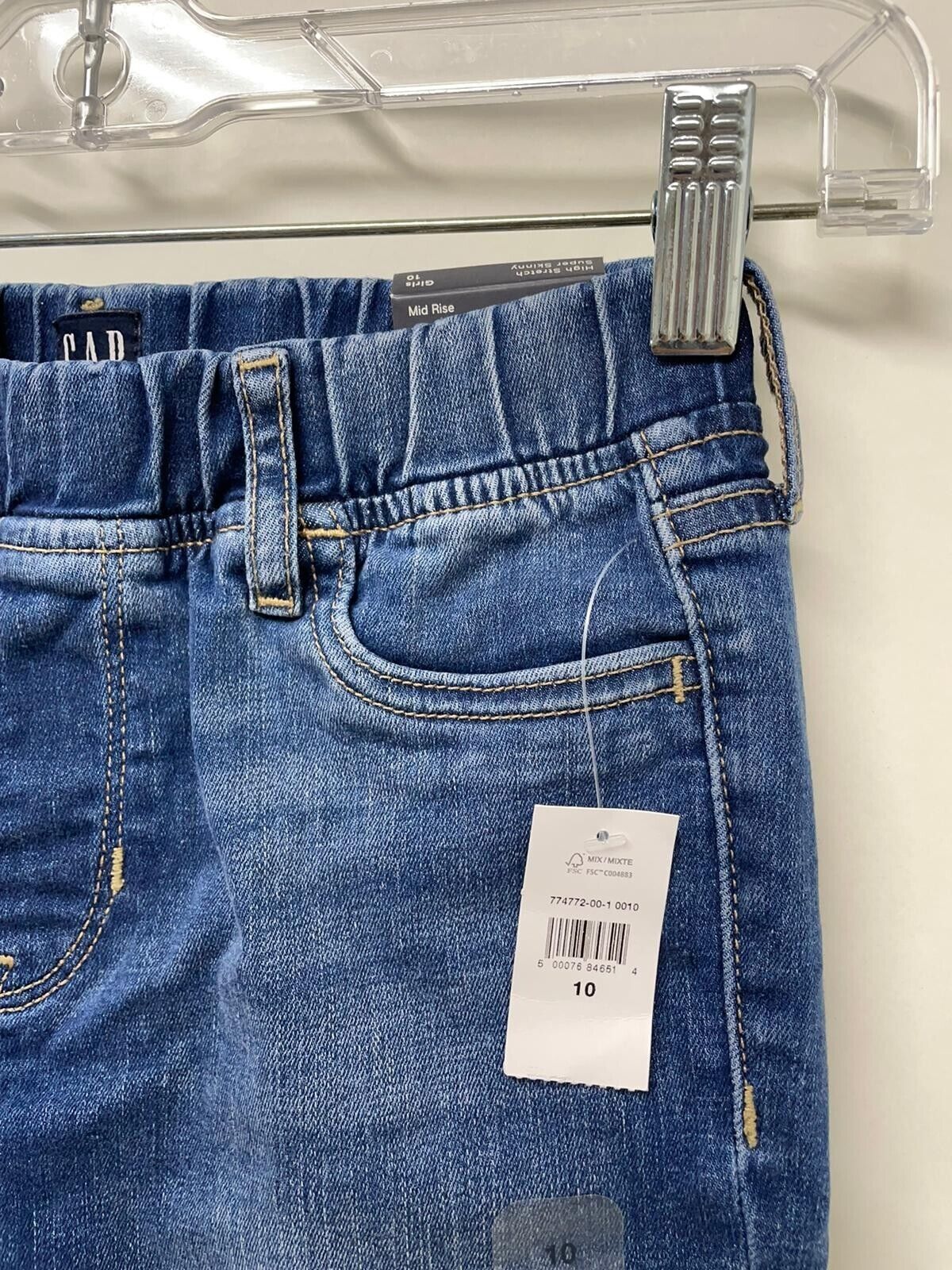 Gap Denim Girls 10 Stretch Super Skinny Jeans Medium Wash Pull On 774772