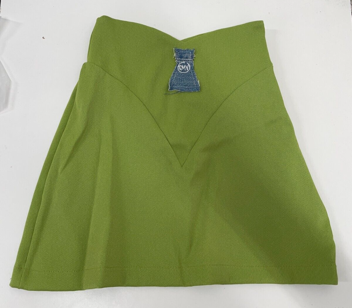 Sami Miro Vintage Women's S Butterfly Skirt Mod Green Up-Cycled Fabric Mini NEW