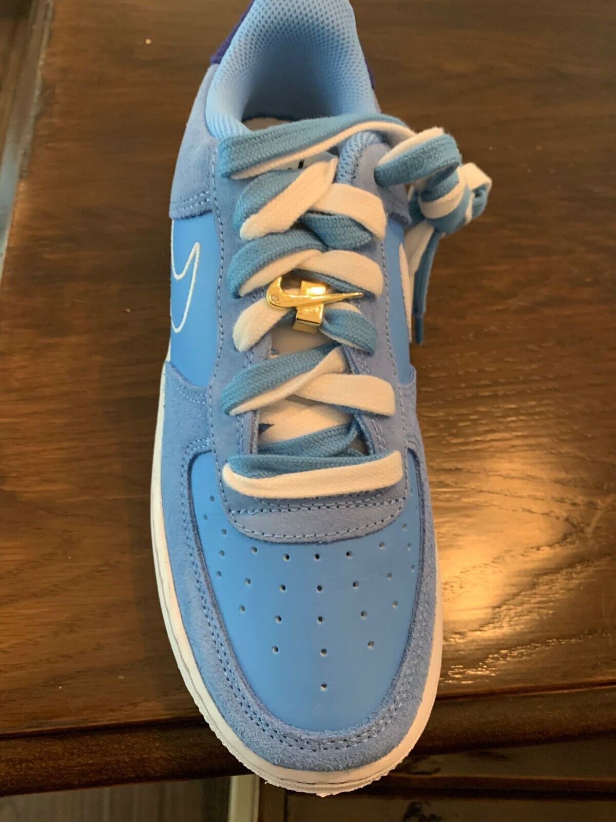 Nike Air Big Boys 6Y Air Force 1 LV8 S50 GS University Carolina Blue Shoes UNC