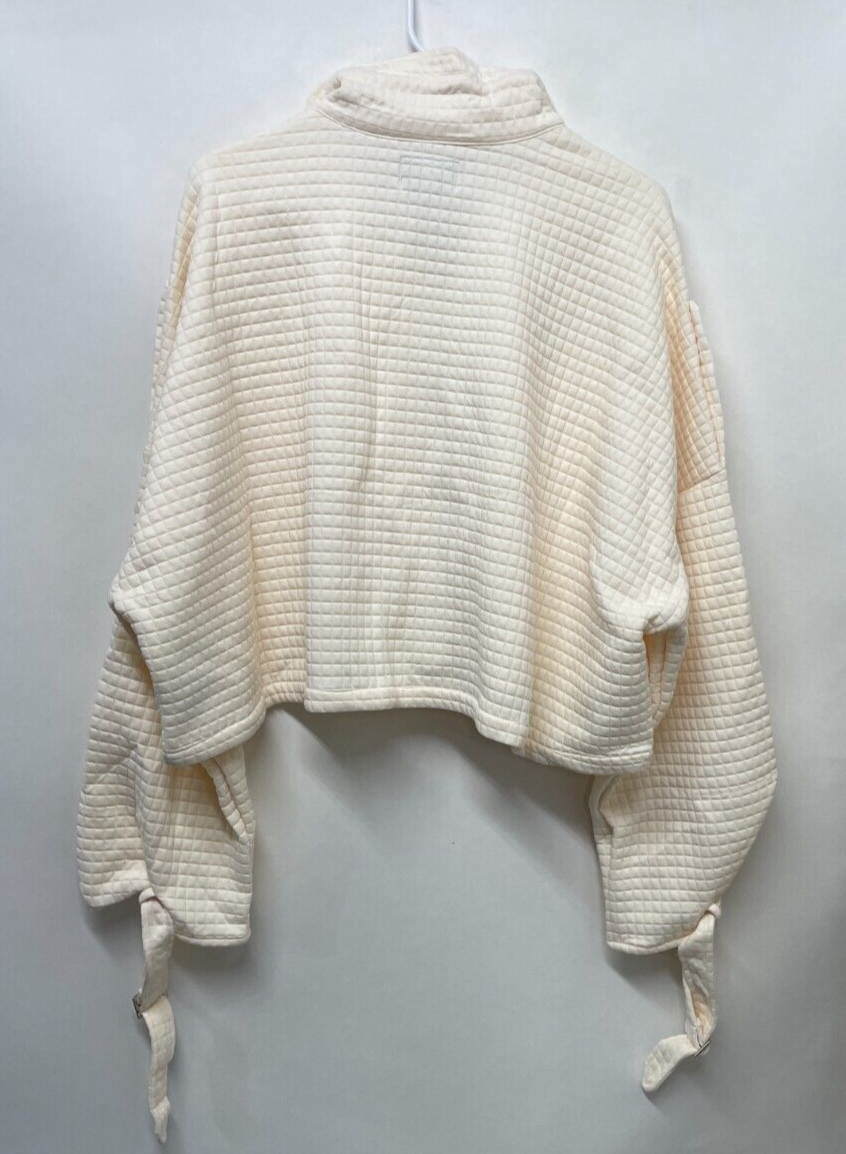Sixth June Womens M Oversized Cropped Jacket Yellow Waffle Co-Ord Funnel Neck