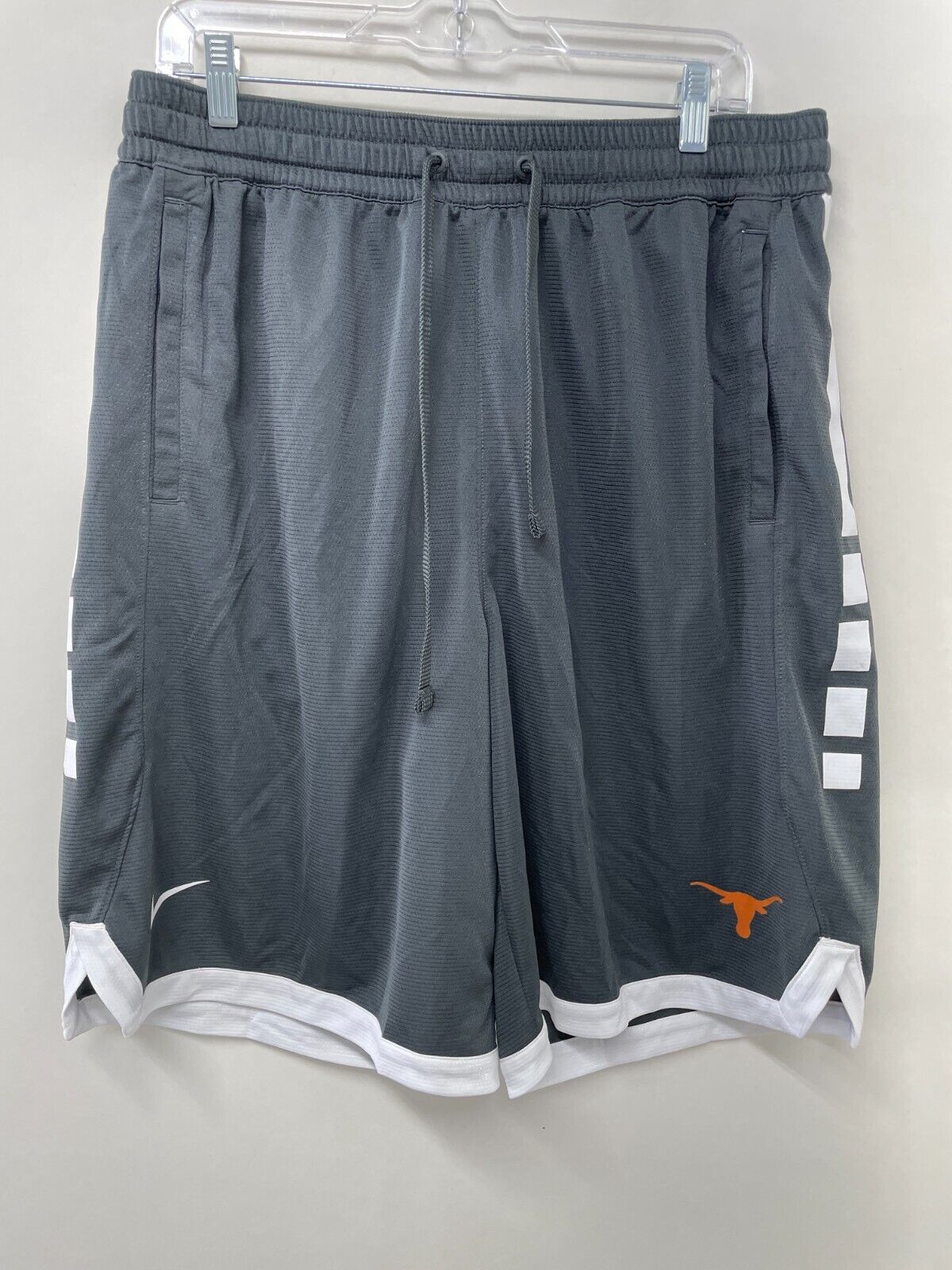 Texas Longhorns Nike Men XL Dri-FIT Elite Stripe Basketball Short Gray NCAA
