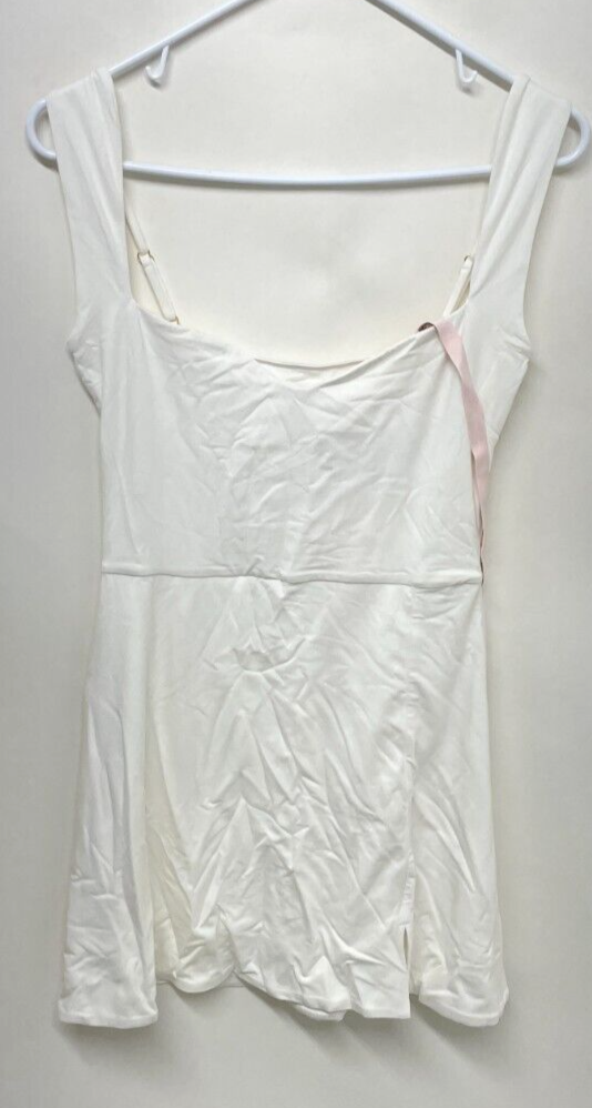 Oh Polly Womens 10 Jolie Sweetheart Neckline Mini Dress White Sleeveless 6193