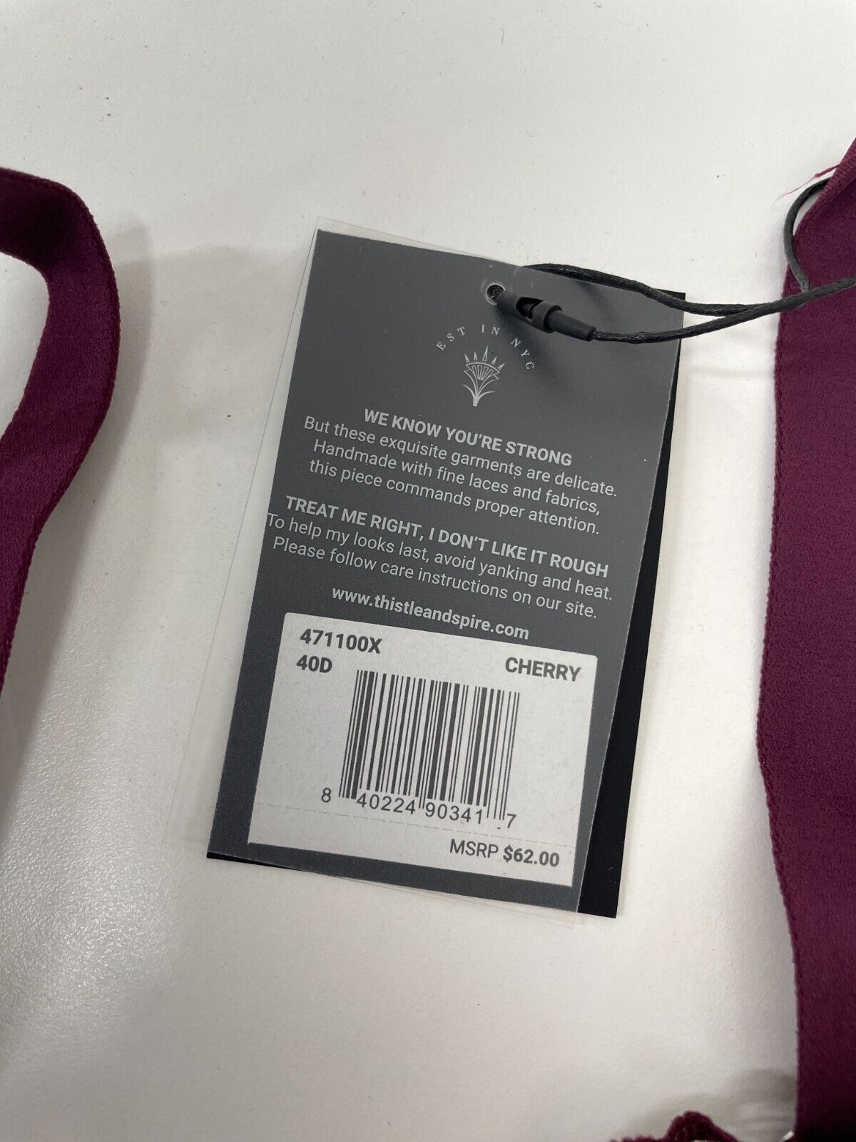 Thistle and Spire Womens 40D Kane V-Wire Bra Red Cutout Scalloped Lace 471100
