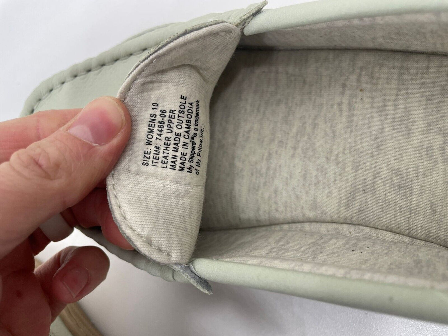 MySlippers Womens 10 All Season Moccasin Slippers Shoes Shoes Mint Green Pillow