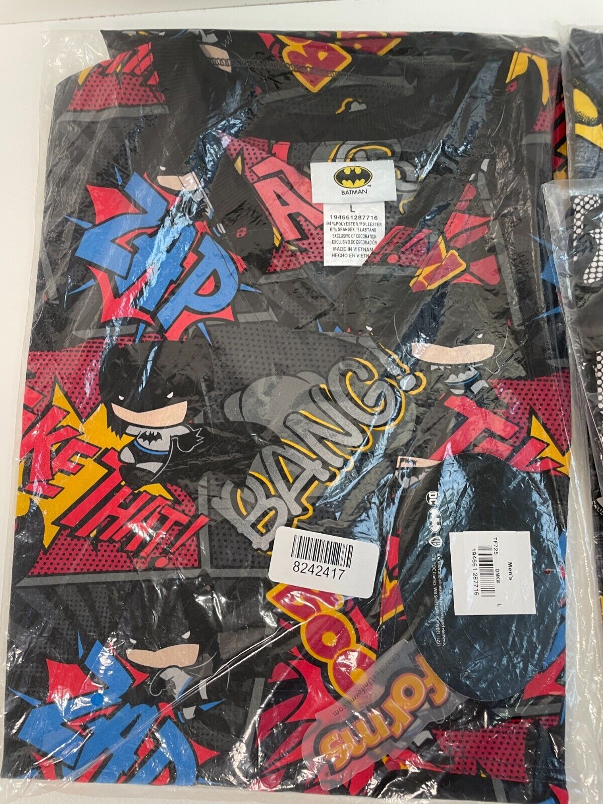 Lot of 4 Tooniforms Adult L Batman Mickey Mouse Print Scrub Top Black Disney