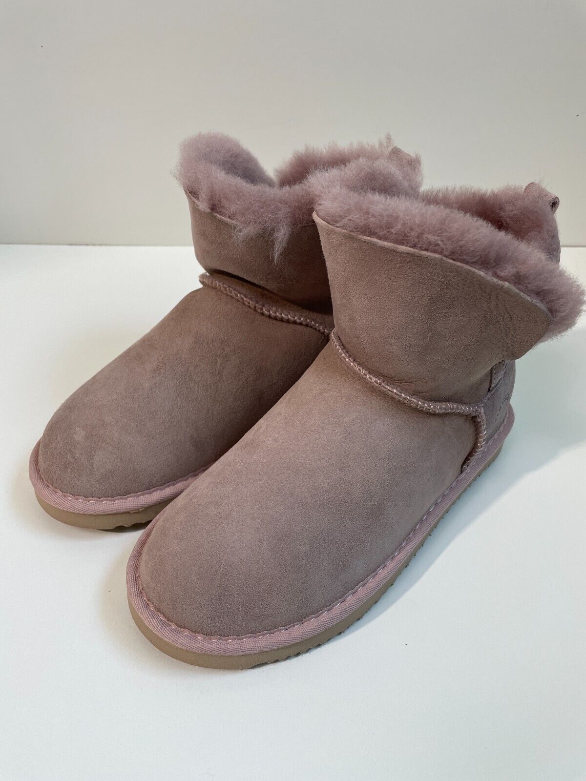Fireside by Dearfoam Womens 6 Perth Genuine Shearling Foldover Bootie Slipper