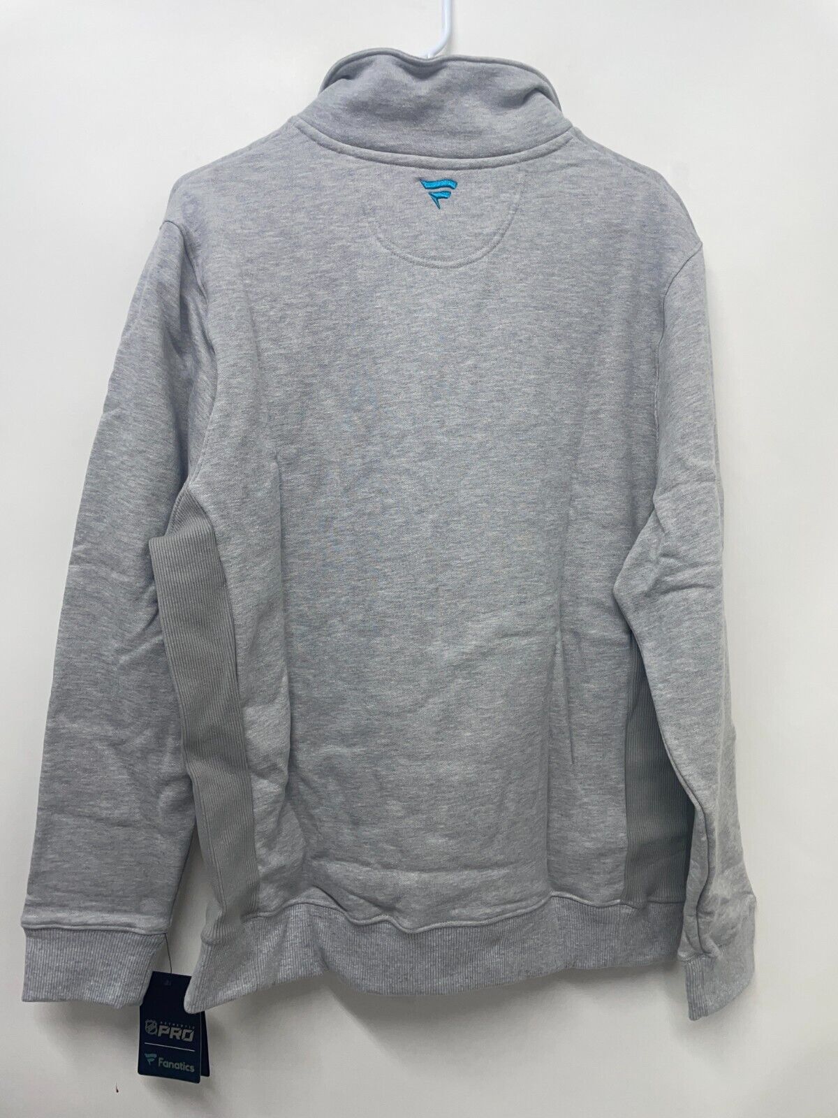Fanatics Mens L San Jose Sharks Archival Throwback Fleece 1/4 Zip Pullover Gray
