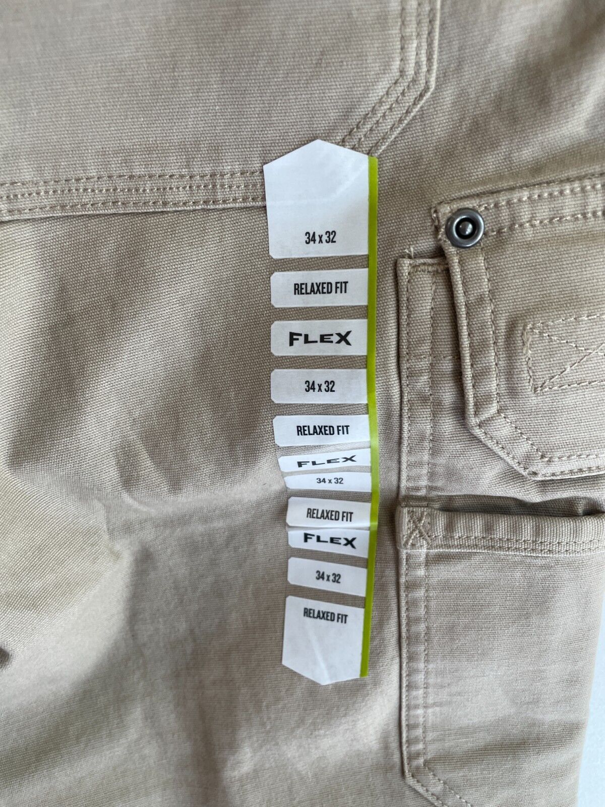 Duluth Men 34/32 DuluthFlex Fire Hose Ultimate Relaxed Fit Cargo Pants Tan 71703